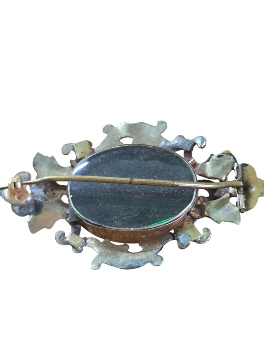 Victorian Antique 9ct Gold Mourning Hair Brooch 2